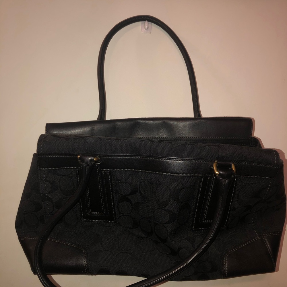 Coach Signature 11063 Satchel Black Purse Handbag - Picture 3 of 10
